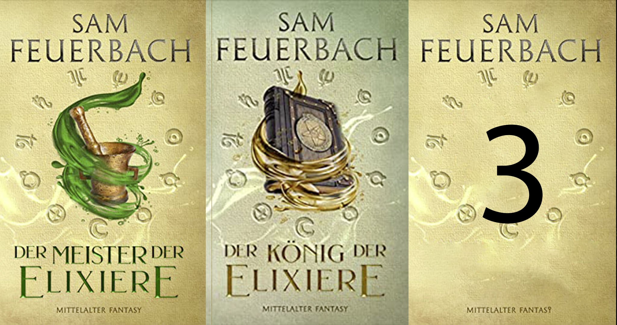 Alle drei Cover der Alchemisten-Saga